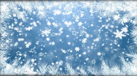 The fur-tree branches, falling snow - the Christmas background Stock Footage 10564749