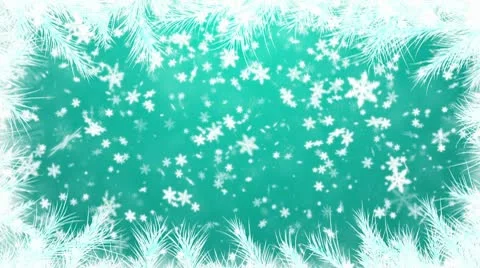 The fur-tree branches, falling snow - the Christmas background Video stock 10566388