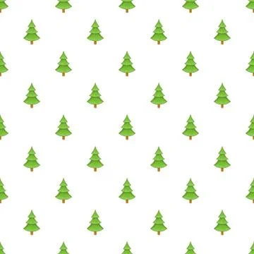 Fur tree pattern, cartoon style Illustrazione stock
