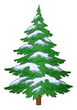 Fur-tree under the snow Stock Illustration