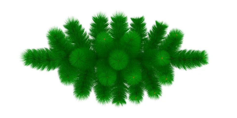 Fur tree on white background. Isolated 3D illustration Stock Illustration