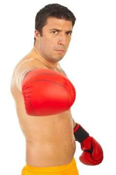 Furious boxer man Stock Photos