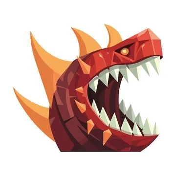 Furious dragon mascot with sharp teeth screaming Stock Illustration