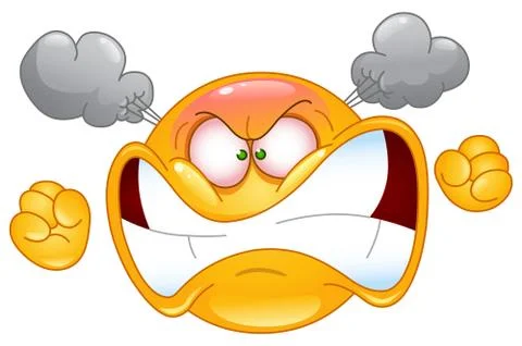Furious emoticon Illustrazione stock
