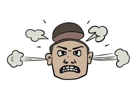 Furious face doodle Stock Illustration