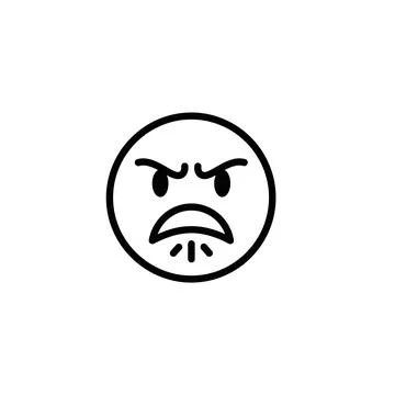 Furious face outline icon with simple icon style イラスト素材