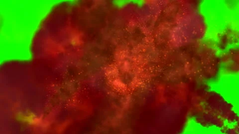 Furious flames on green screen. Raging flames. Top view Stock Footage 139250706