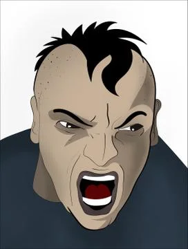 Furious man comic illustration Stock-Illustration