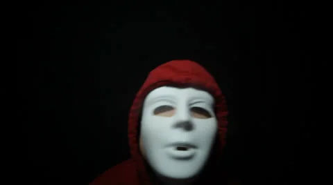 Furious masked face 库存影片 23846709