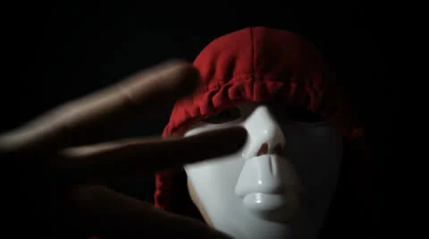 Furious masked man 库存影片 23468887