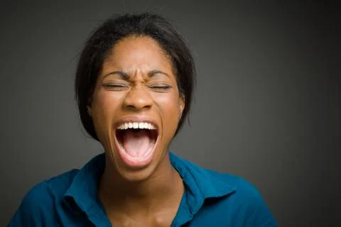 Furious model screaming Stock Photos