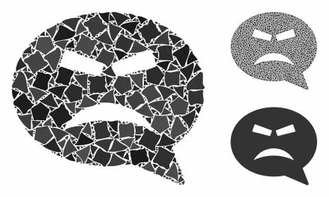 Furious smiley message Mosaic Icon of Ragged Elements Stockillustratie