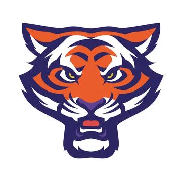 Furious tiger head mascot vector logo illustration 스톡 일러스트