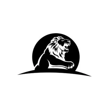 Furious wild lion Stock Illustration