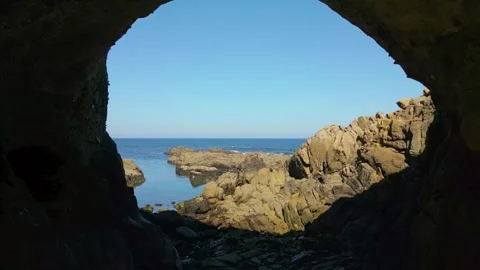 Furna de Caion - Cave of Caion Overlooking On A Sunny Summer Day Stock-Footage 252830492