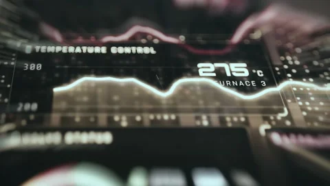 Furnace 3 Temperature Control at 275 Degrees Celsius Stock Footage 339460292