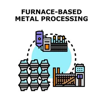 Furnace based metal processing industrial technology concept Stock Illustration