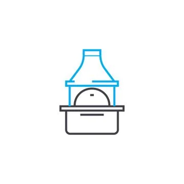 Furnace with chimney linear icon concept. Furnace with chimney line vector sign Stock Illustration