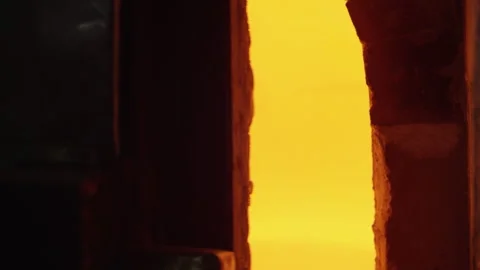 Furnace door closing in the workshop Stock Footage 275475278