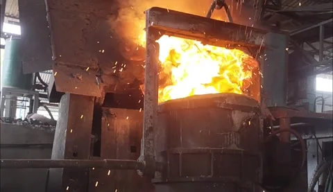 Furnace in the factory Stock Footage 157033273