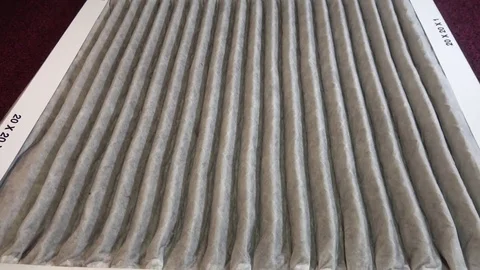 Furnace Filter with dust, debris accumulation. Camera zoom in Stock-Footage 83342883