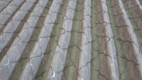Furnace Filter with dust, debris accumulation.Wired side. Camera forward Stock-Footage 83342654