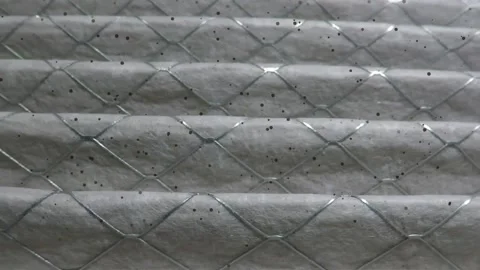 Furnace Filter with floating dust, debris, Floating black mold effect Stock Footage 138873487