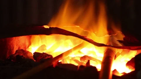 Furnace in the smithy Stock Footage 72218860