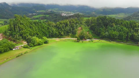 FURNAS AZORES PORTUGAL - DRONE Stock Footage