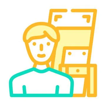Furniture assembler color icon vector illustration Stock Illustration