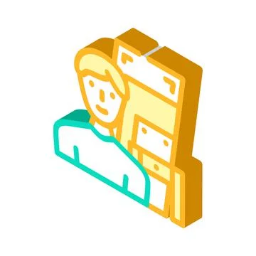 Furniture assembler isometric icon vector illustration Stock Illustration