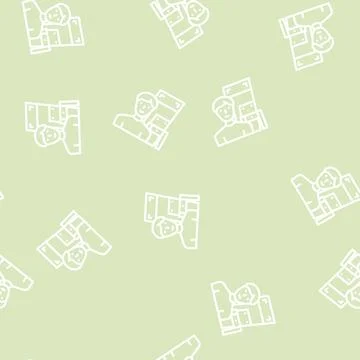 Furniture assembler line vector seamless pattern Illustrazione stock
