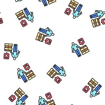 Furniture assembler vector seamless pattern 库存插图