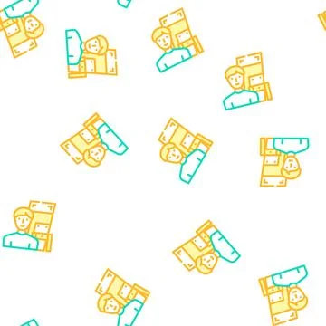 Furniture assembler vector seamless pattern Illustrazione stock