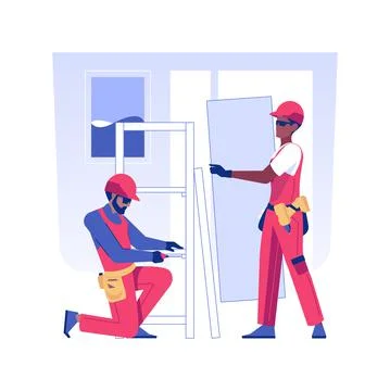 Furniture assembling isolated concept vector illustration. Ilustración de archivo