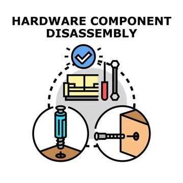 Furniture assembly and disassembly vector concept Stock Illustration