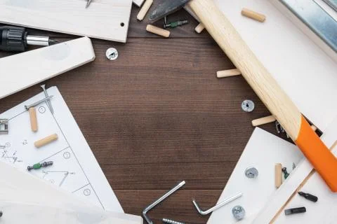 Furniture assembly process Stock Photos