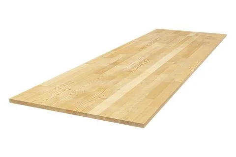 Furniture board made of solid larch lamellar on a white background Foto stock