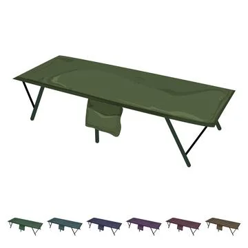 Furniture cot camp cartoon vector graphic 库存插图