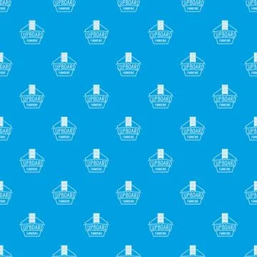 Furniture cupboard pattern vector seamless blue イラスト素材