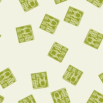 Furniture customization interior designer glyph seamless pattern Stock Illustration