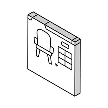 Furniture customization interior designer isometric icon vector illustration Stockillustratie