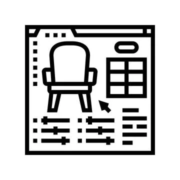 Furniture customization interior designer line icon vector illustration Illustrazione stock