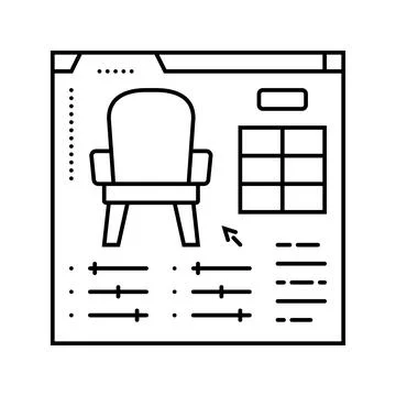 Furniture customization interior designer line icon vector illustration Stock Illustration