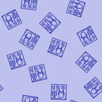 Furniture customization interior designer line seamless pattern Stock Illustration