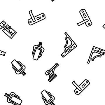 Furniture fitting construction vector seamless pattern 스톡 일러스트