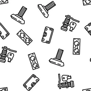 Furniture fitting construction vector seamless pattern Stock Illustration