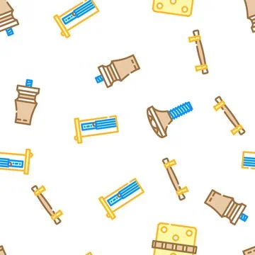 Furniture fitting construction vector seamless pattern Stock Illustration