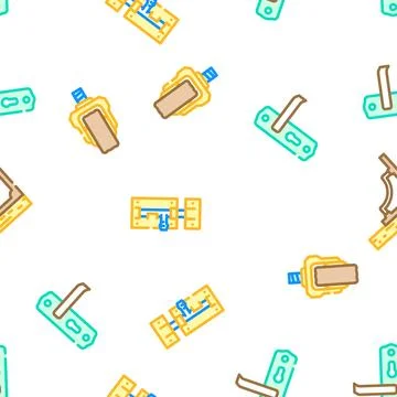 Furniture fitting construction vector seamless pattern Stock Illustration