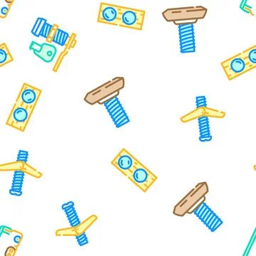 Furniture fitting construction vector seamless pattern イラスト素材